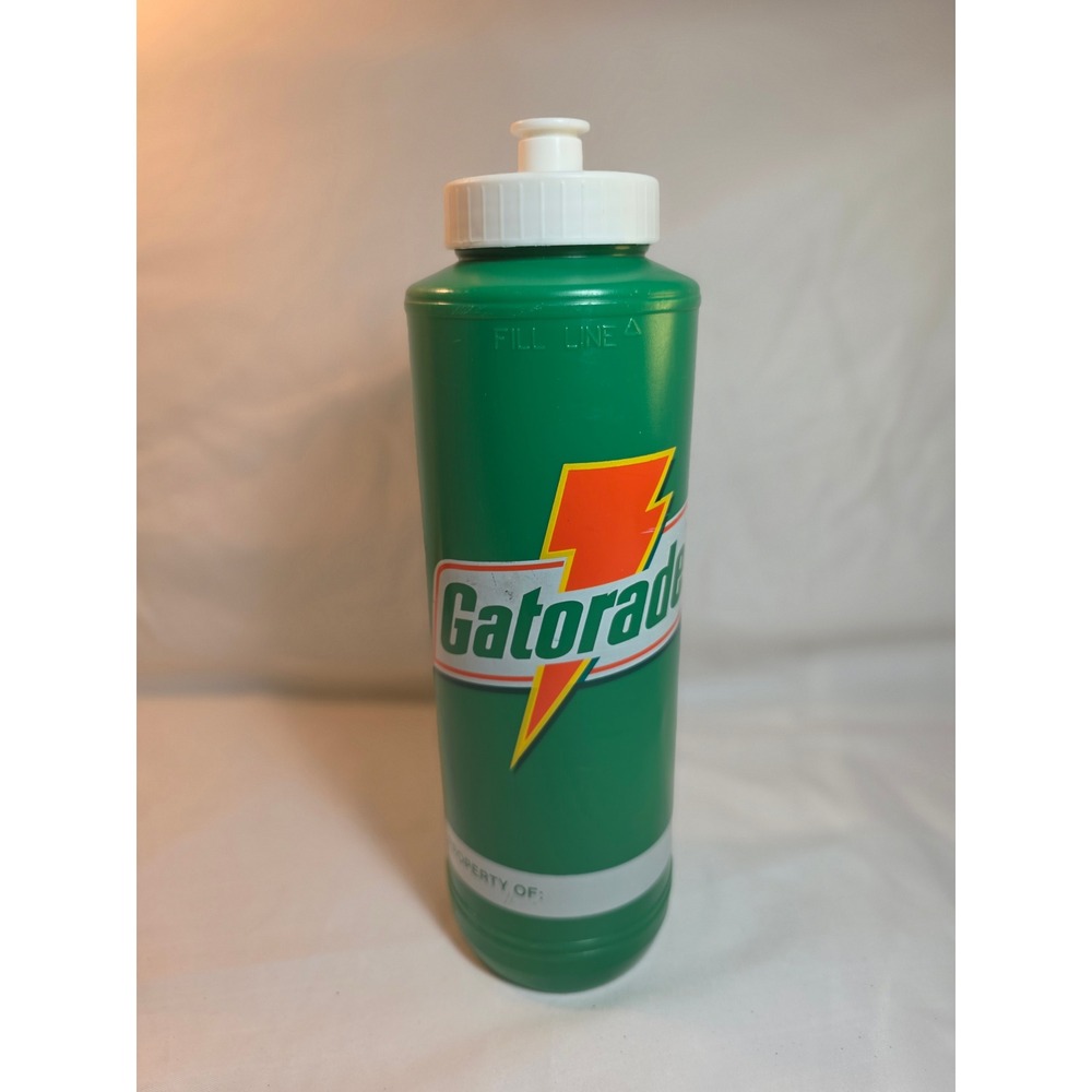 Gatorade Squeeze Water Bottle Green Orange Lightning Bolt 32oz 1990s